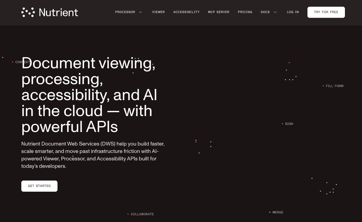 Nutrient DWS homepage