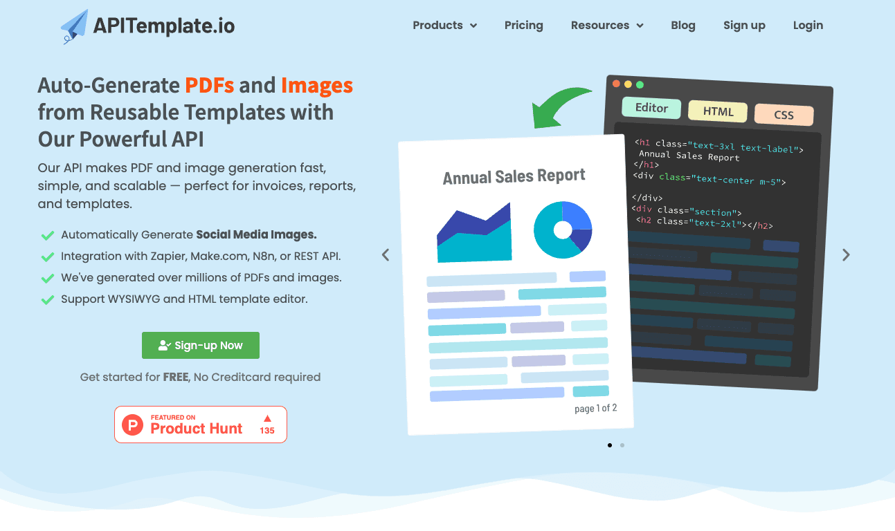 APITemplate homepage