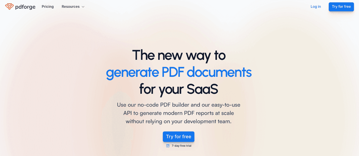 homepage of pdf noodle