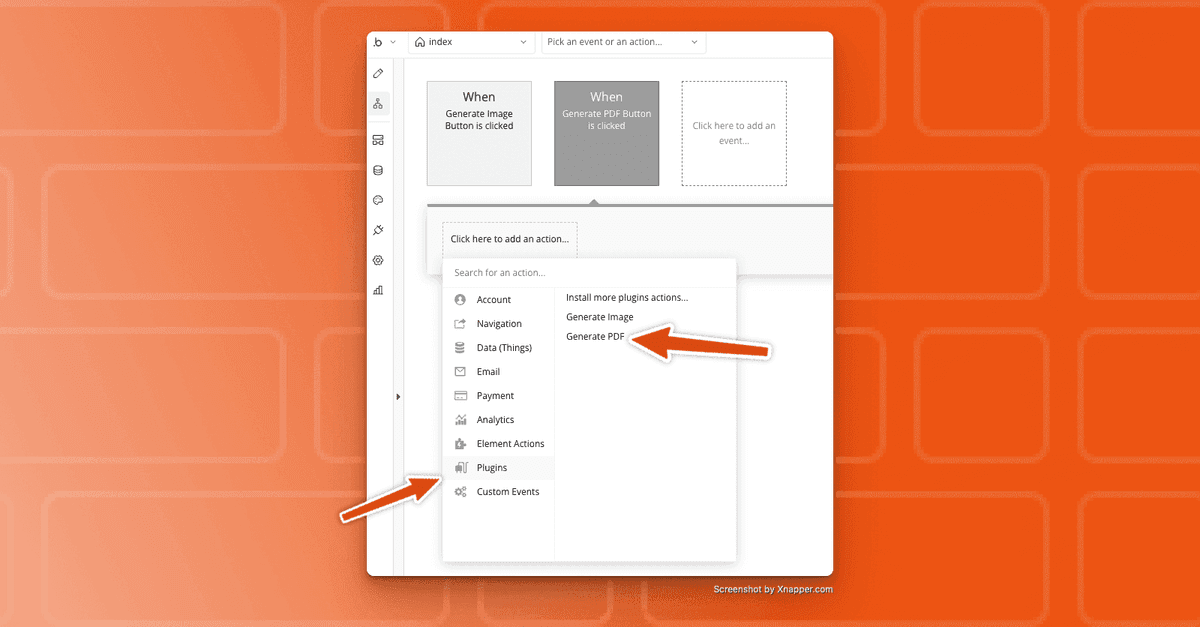 Insertindo Generate PDF function inside bubble