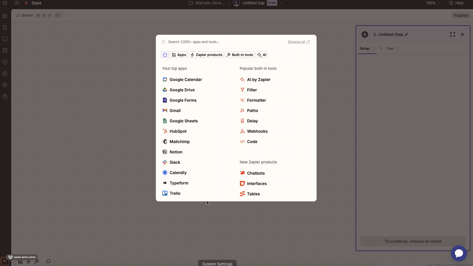 Searching for pdf noodle at zapier marketplace