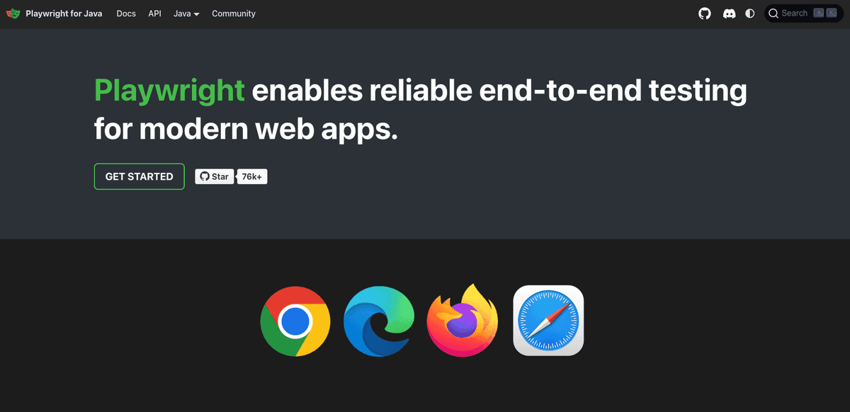 Playwright Landing Page