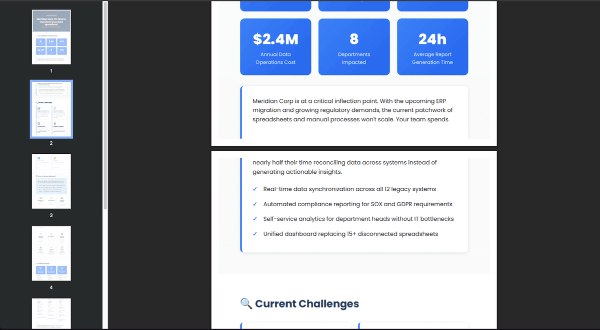 Example of how PDF ends up after asking AI to generate it