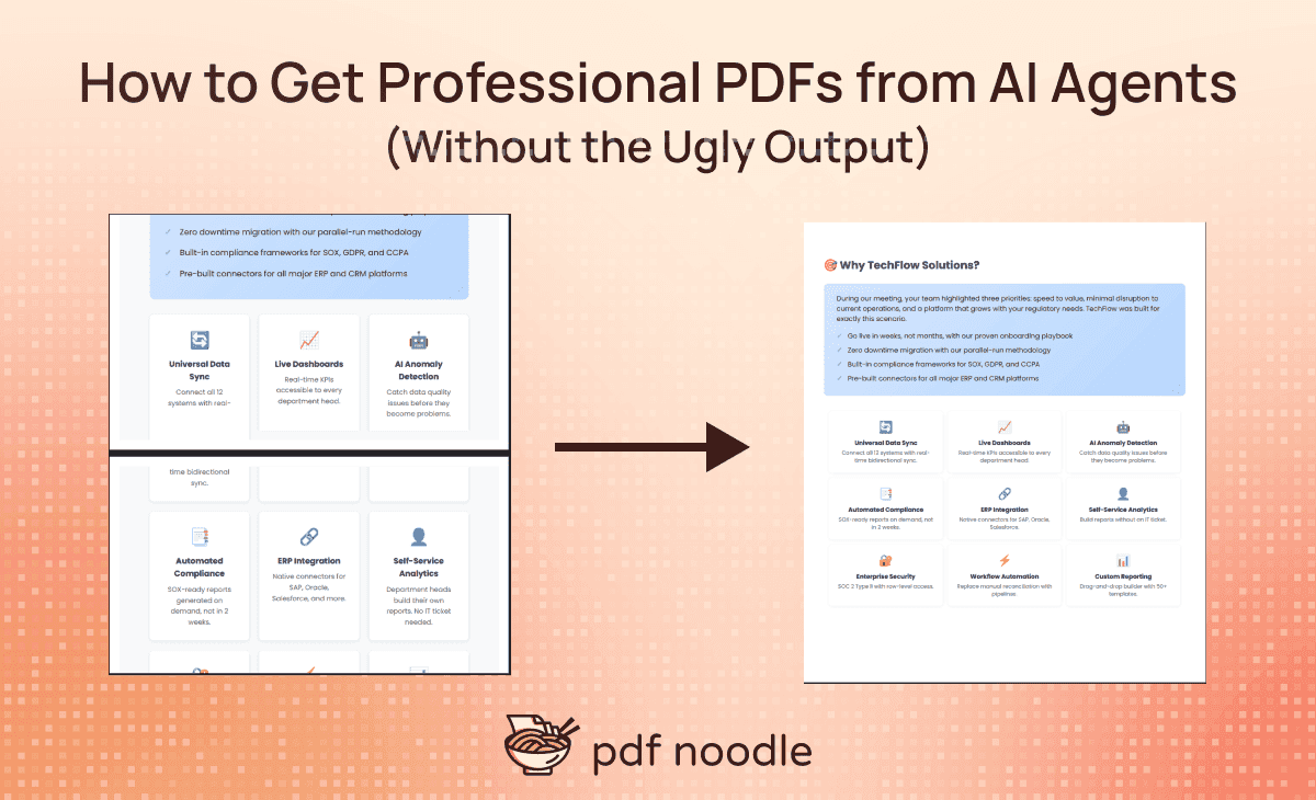 how to generate professional looking pdfs with AI Agents