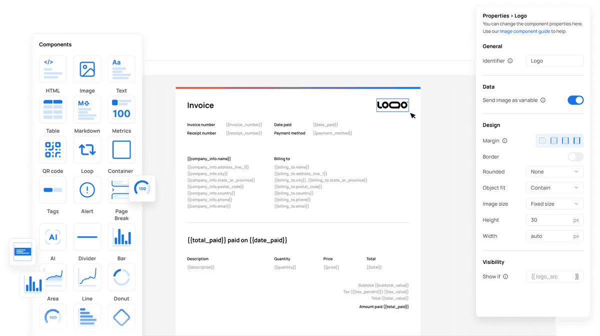 PDF Noodle template builder