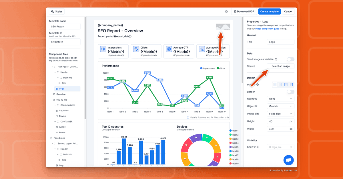 Customizing your template inside pdf noodle
