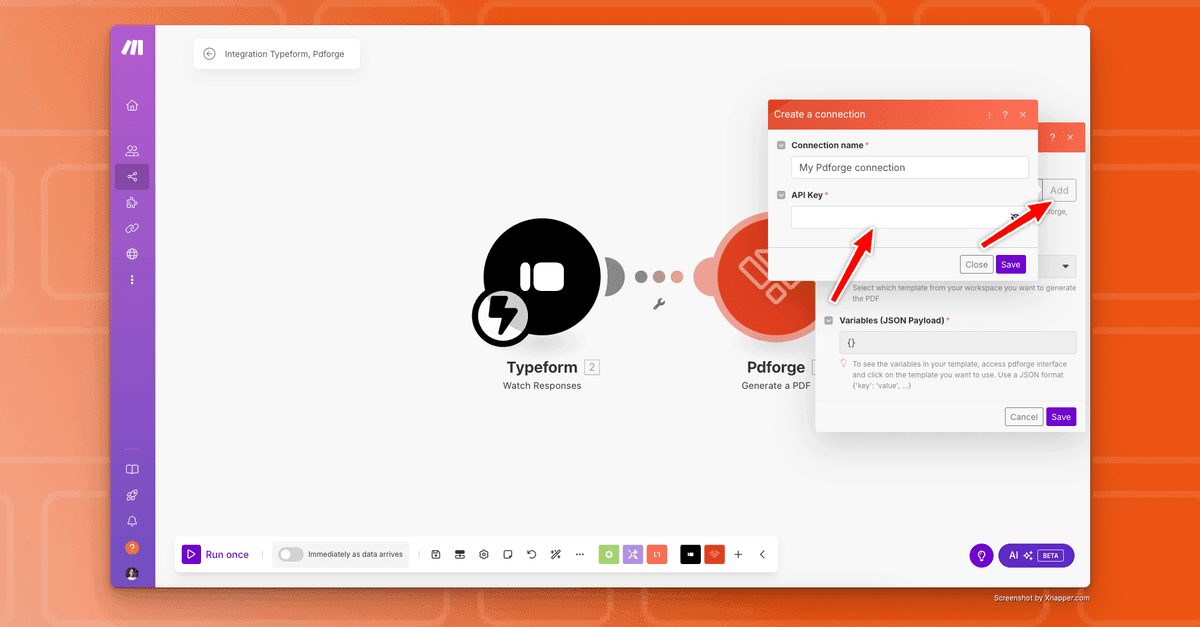 Connecting pdf noodle with make