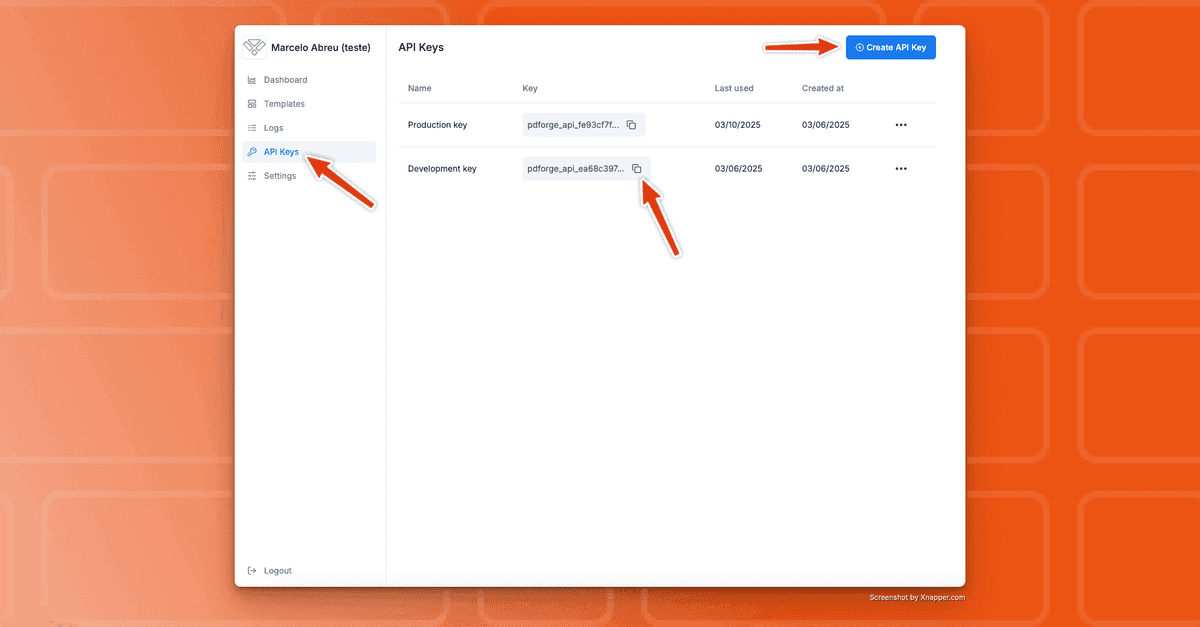 pdf noodle print on where to get your API Key
