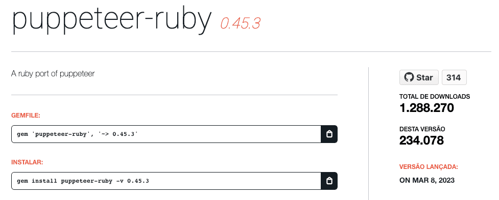 Puppeteer-Ruby Gem Info